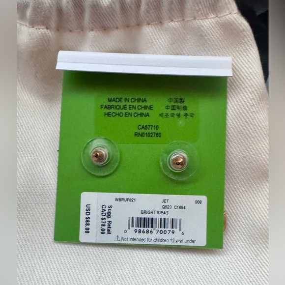 Kate Spade Gold and Charcoal Cubic Zirconia Earrings - Picture 4 of 4